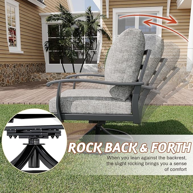 HOMREST Outdoor Swivel Rocker Patio Chairs