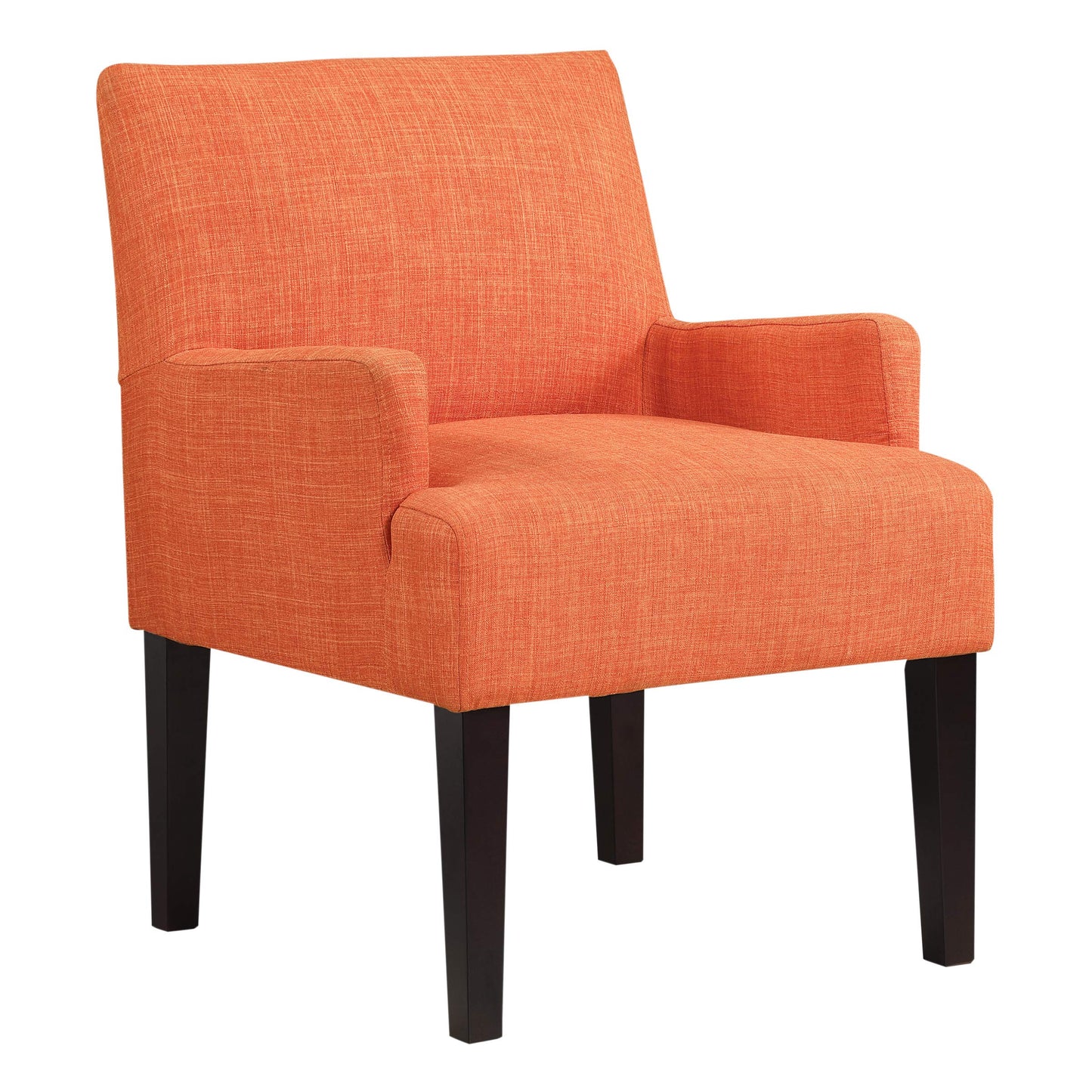 OSP Home Furnishings Main Street Upholstered Guest Chair with Espresso Finish Accents, Tangerine Orange Fabric