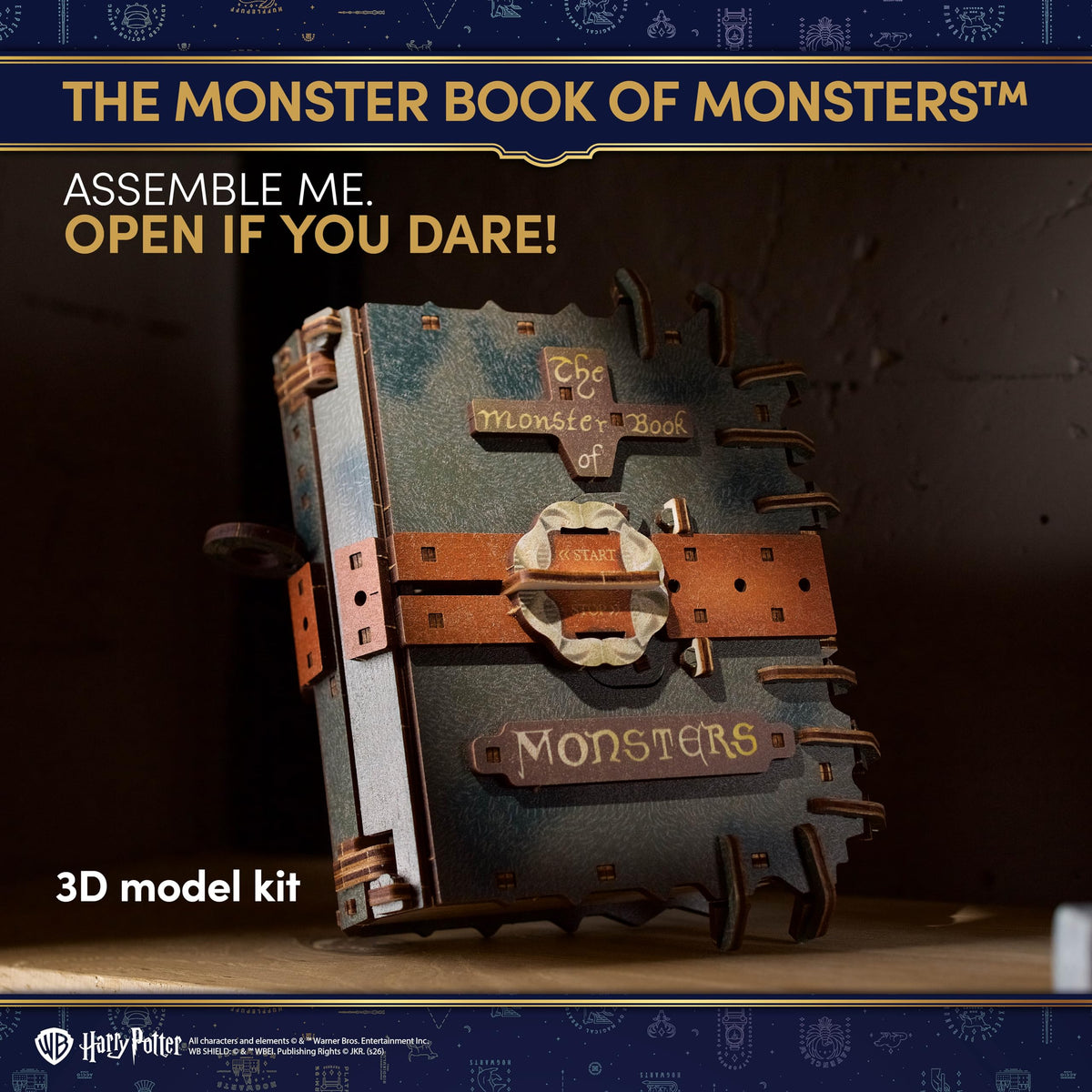 UGEARS Harry Potter The Monster Book of Monsters - 3D Wooden Puzzle for Adults, Mechanical Wooden Model Kit, DIY Building Craft Kit, Brain Teaser Puzzle, Collectible Book Design, Hobby Gift for Adults