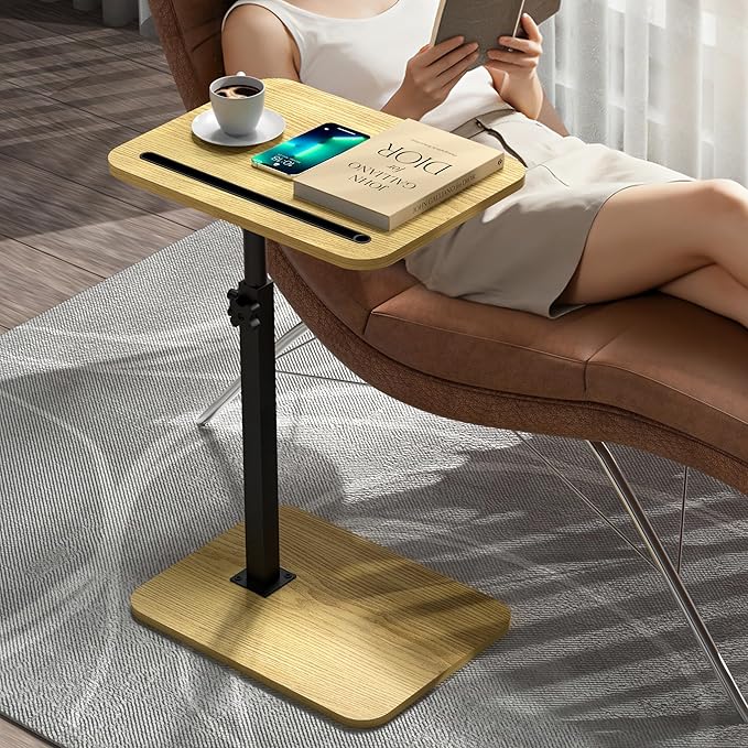 360° Swivel Sofa Side Table for Couch