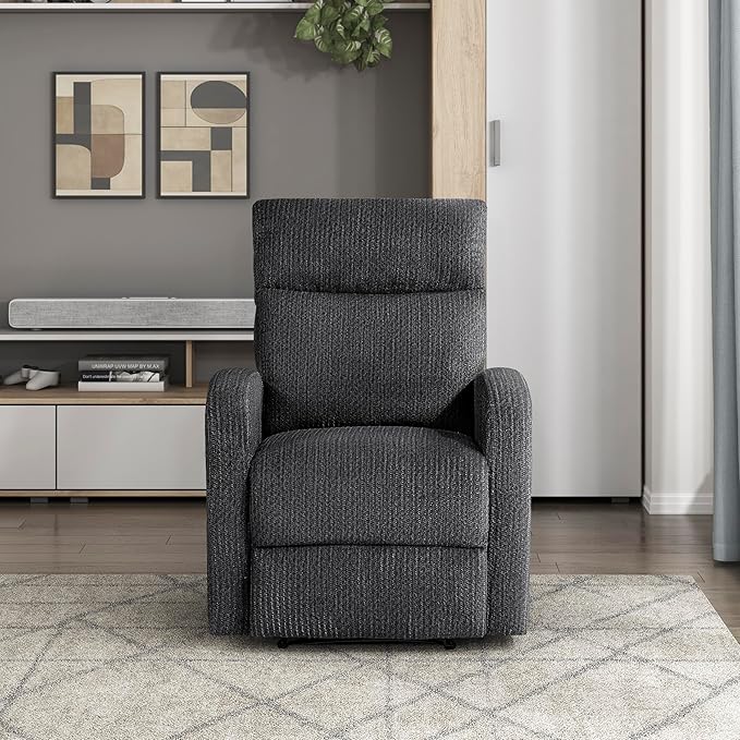 Lexicon Manual Recliner Chair, Textured Microfiber Reclining Chair, Wall Hugger