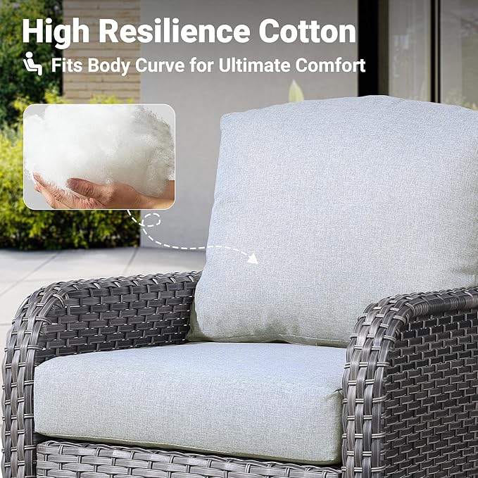 ovios 5-Piece Patio Furniture Set, Outdoor Wicker Sofa