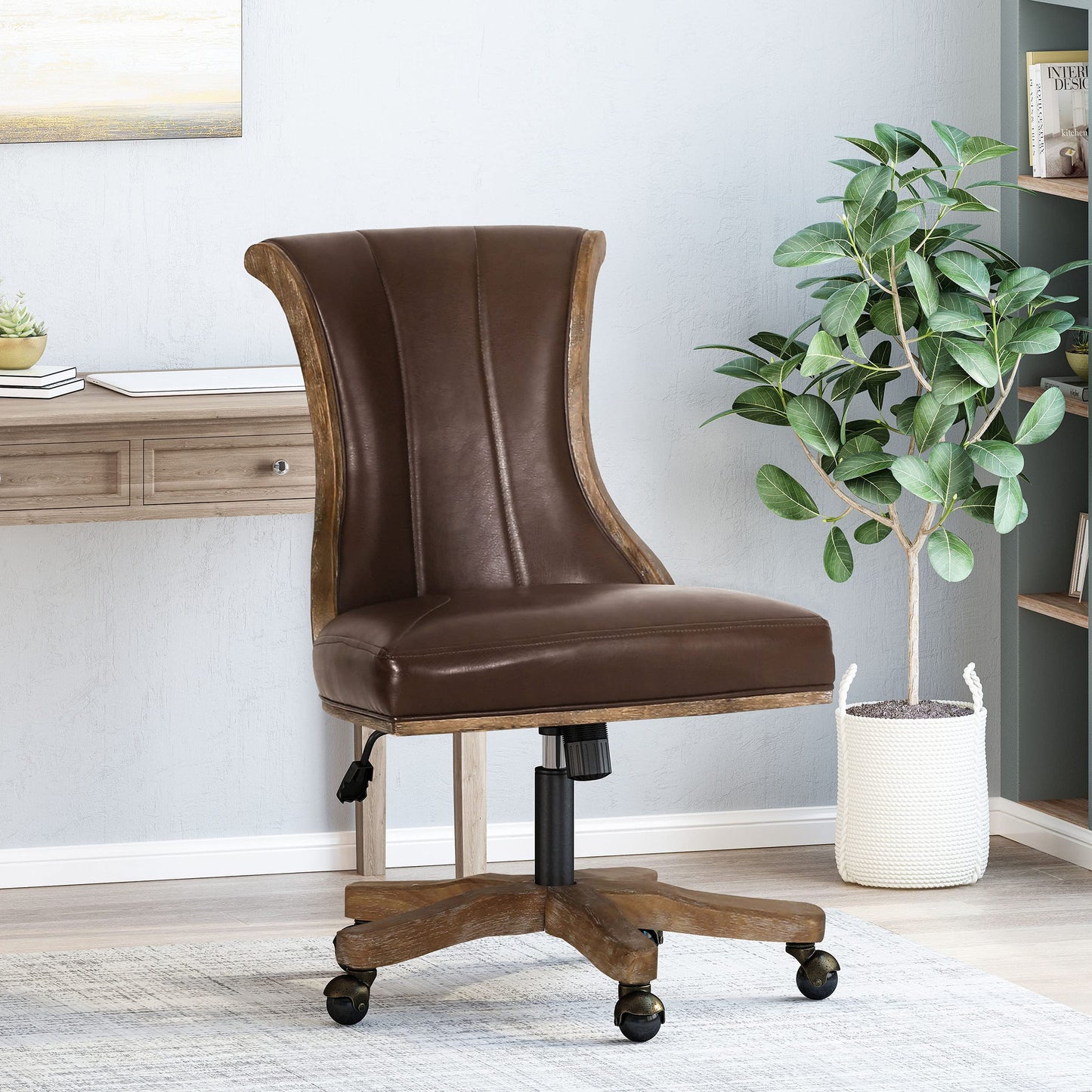 Christopher Knight Home Coulee Office Chair, Dark Brown + Natural