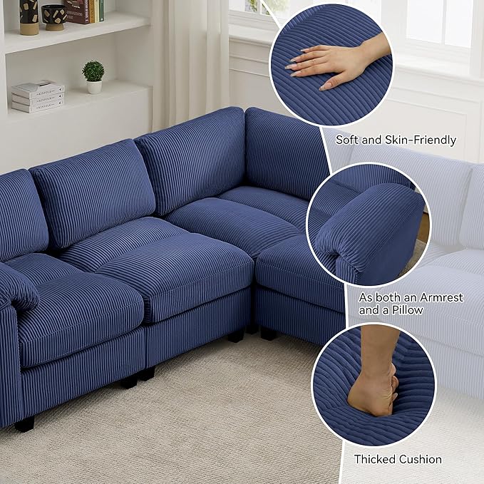 114'' V-Shaped Sectional Cloud Couch