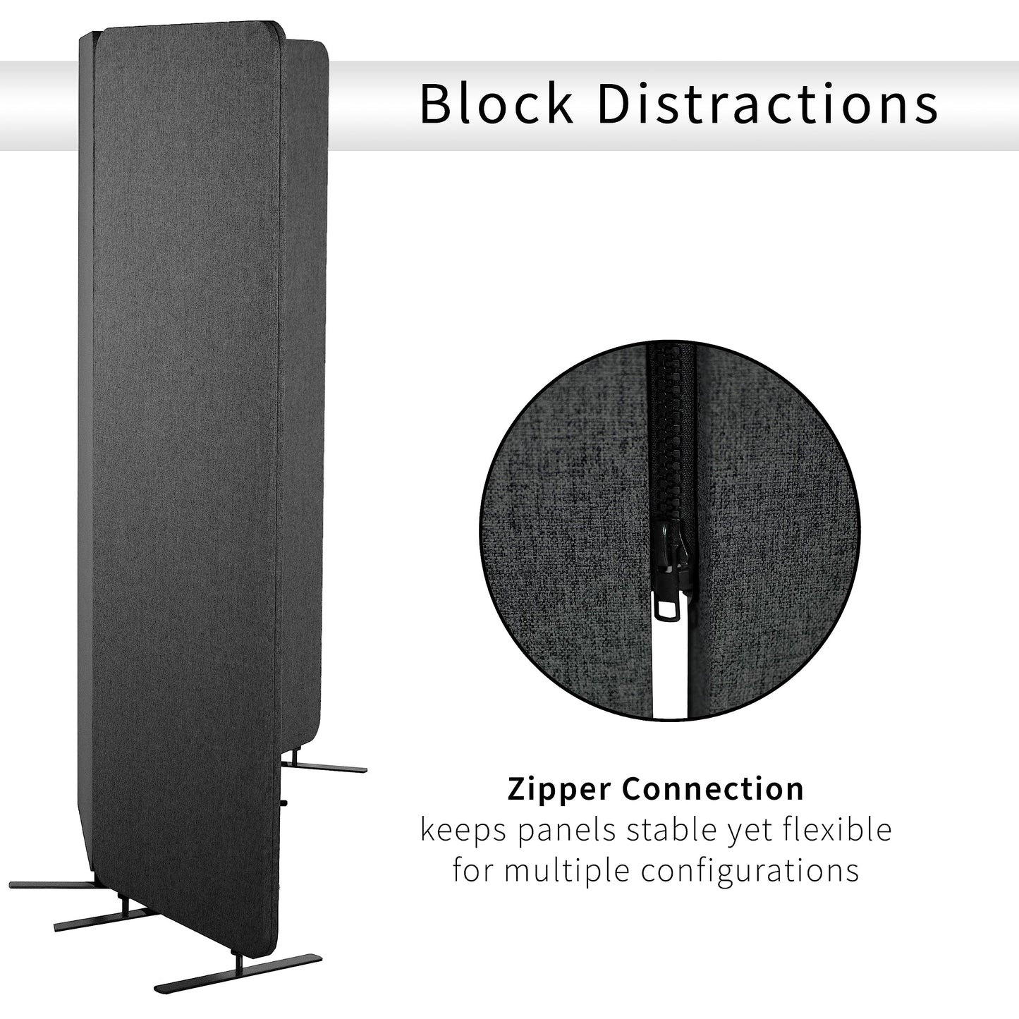VIVO Freestanding 72 x 66 inch Privacy Panel, Cubicle Divider, Acoustic Wall Partition, x3 24 inch Panels, Dark Gray, PP-3-T072D