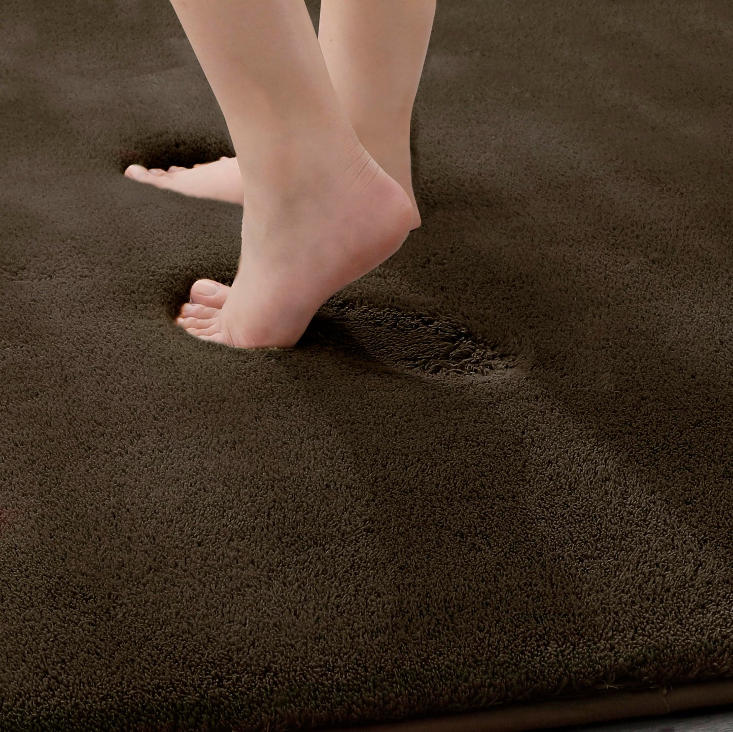 MINIDEAR Toilet Rugs 24x20 - U Shaped Brown Thick Memory Foam Contour Rugs,Ultra Soft & Plush Fluffy, Non-Slip, Quick Dry, Absorbent Washable Floor Microfiber Mat for Home Decor Accessories