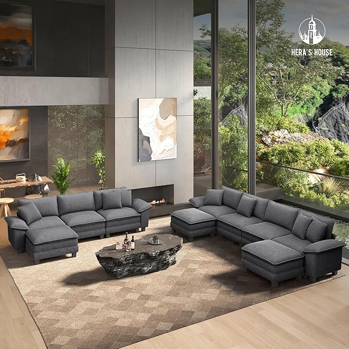HERA'S HOUSE 158" Modular Sectional Sofa, Oversized U Shaped Couches