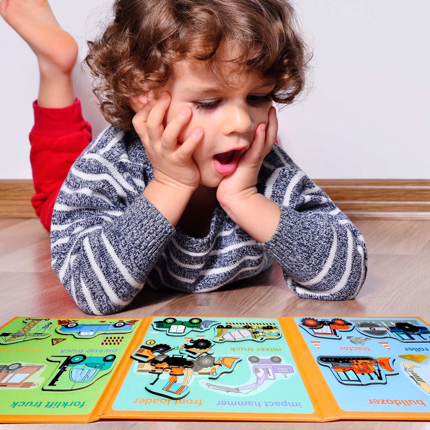 Magnetic Puzzles for Kids Ages 1-3, Travel Toddler Puzzles Ages 2-4 Year, Excavator Refrigerator Magnet for Kids Learning Gift for Road Trip