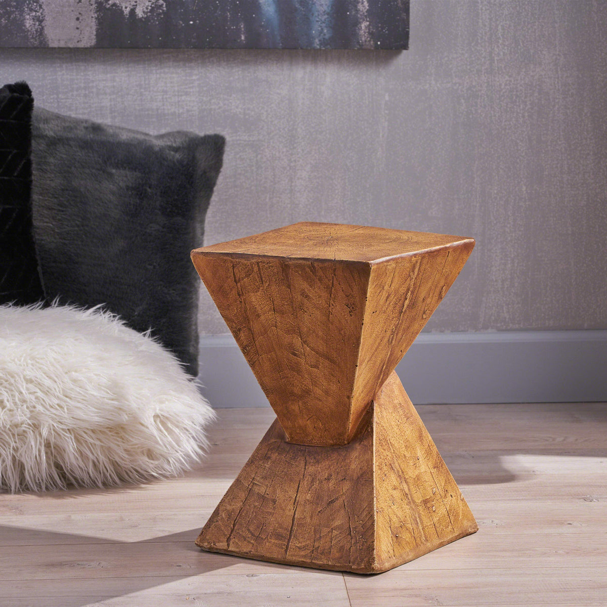 Christopher Knight Home Jerod Light-Weight Concrete Accent Table, Natural