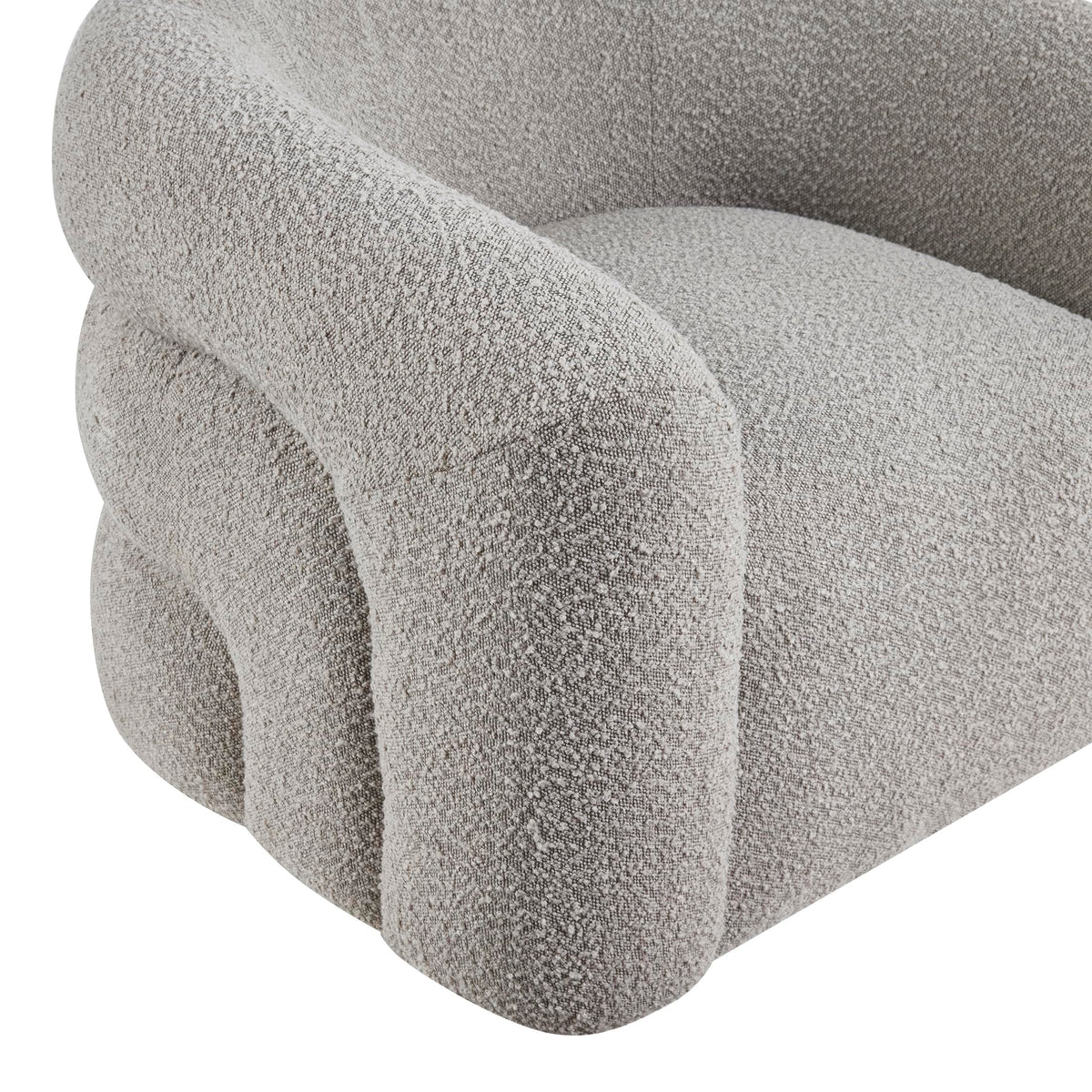 Lexicon Modern Swivel Accent Chair, Cozy Boucle Arm Chair with Plush Curved Back, Soft Stitching Cushions for Living Room/Bedroom/Office, Fully Assembled, Gray
