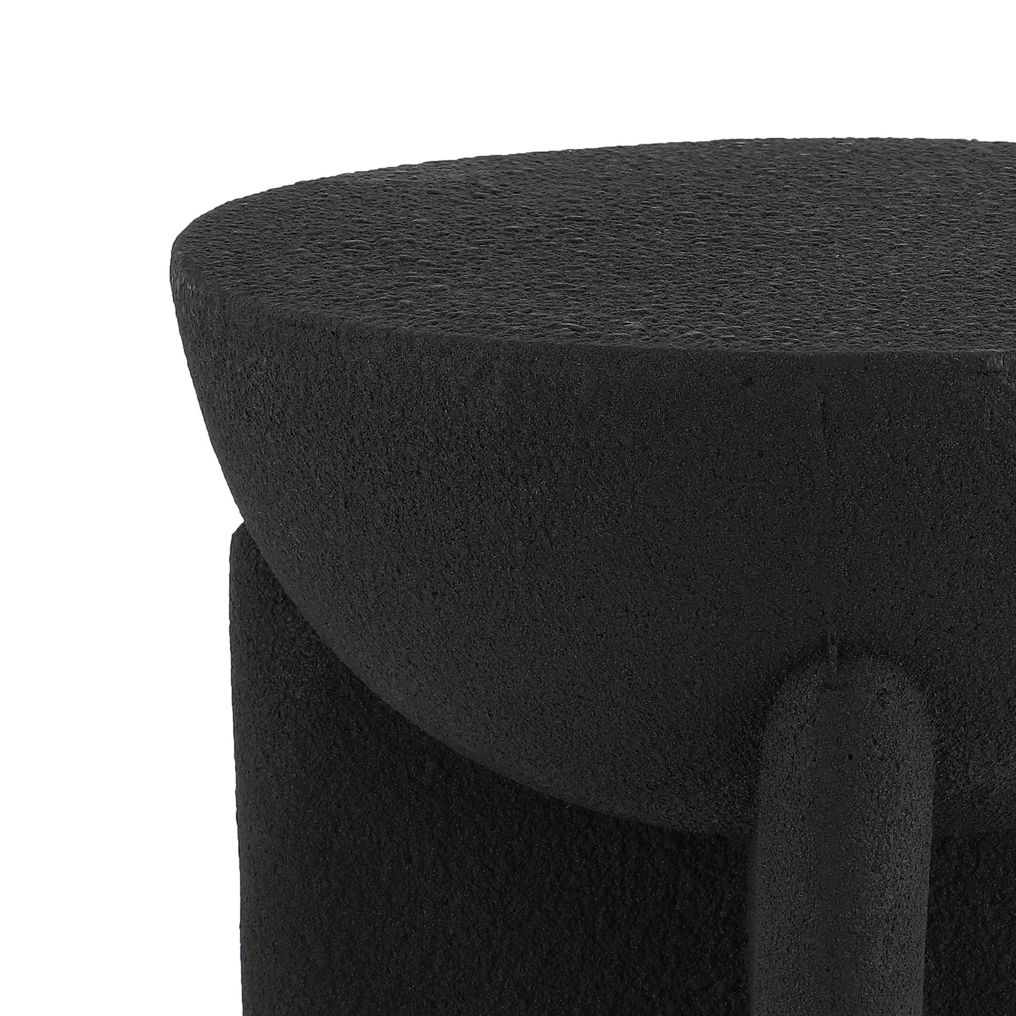 JONATHAN Y Brady Indoor/Outdoor Accent Table & Garden Stool, Minimalist Geometric Weather Resistant Sculptural Side Table for Patio, 17.75" x 16.25", Black Frosted TBL1109A