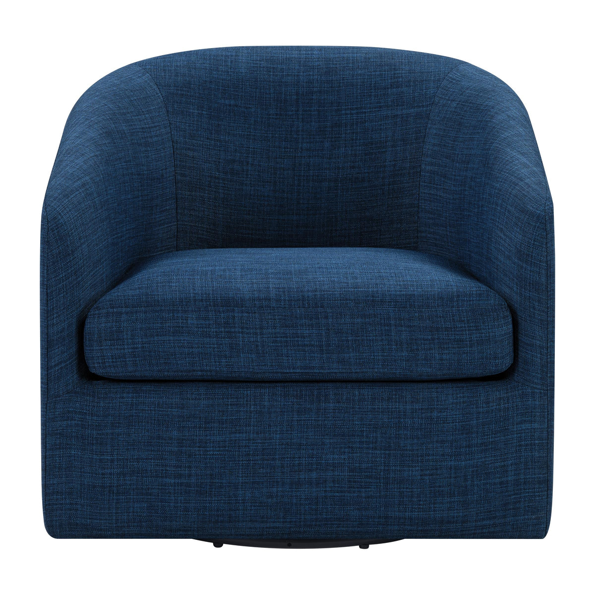 OSP Home Furnishings Parker Upholstered Swivel Tub Accent Chair, Navy Blue Fabric