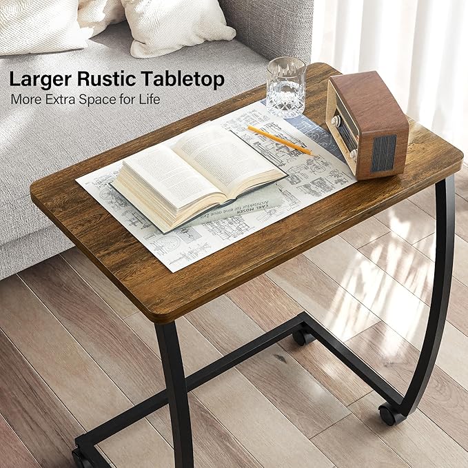 SRIWATANA Side Table, C-Shaped End Table