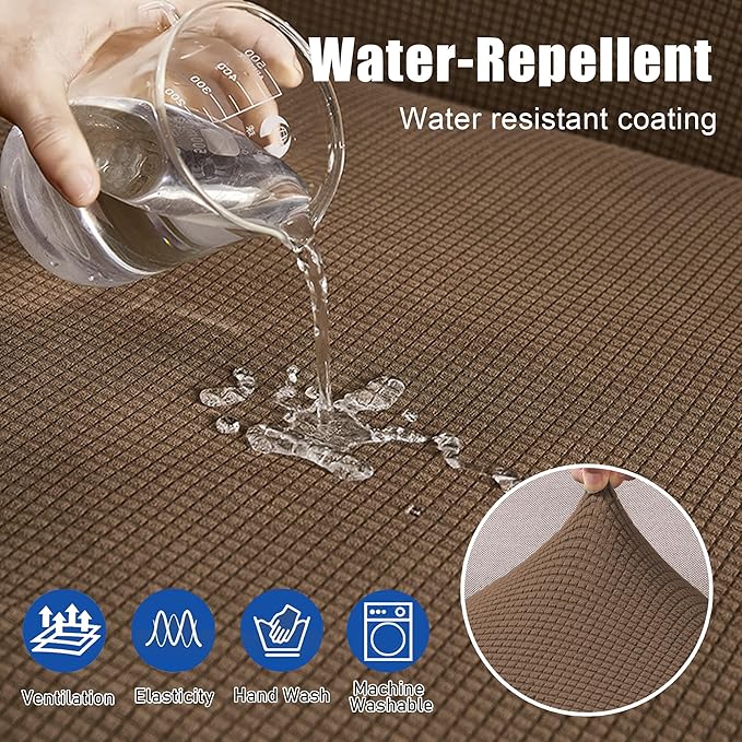 Water Repellent L Shaped Couch Covers 3 Pieces Sofa Seat Cushion Slipcovers