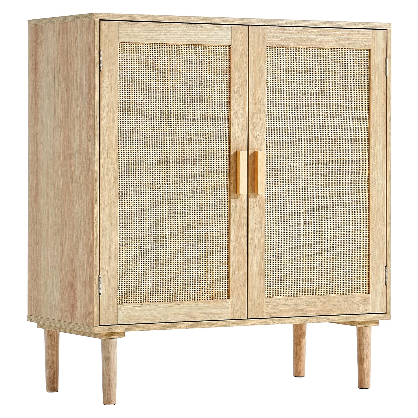 VEVOR Sideboard Cabinet, Buffet Cabinet with 2 Magnetic Doors and Adjustable Shelves, Sideboard Buffet for Hallway, Entryway, Living Room, or Kitchen, Natural