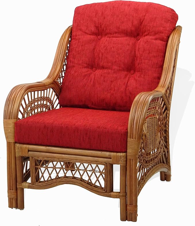 Malibu Lounge Living Accent Armchair Natural Rattan Wicker Handmade Design