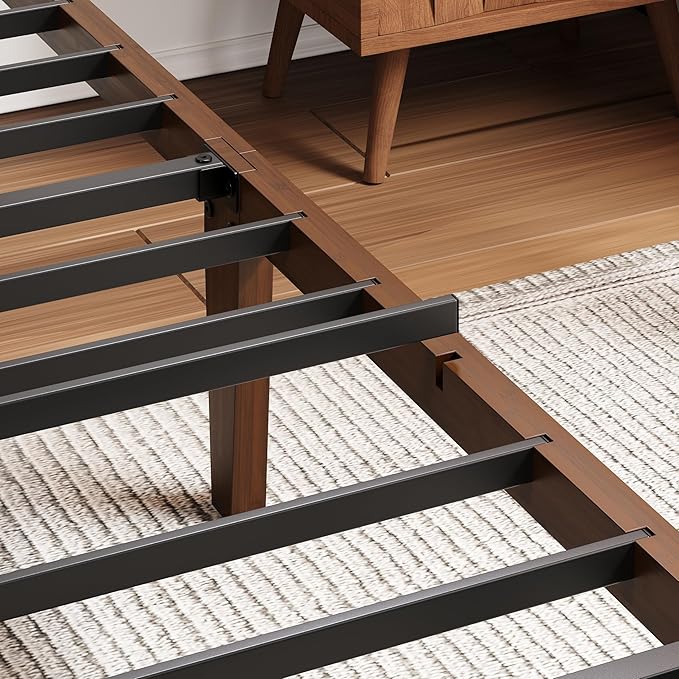 BOSRII 14in High Solid Bamboo Wood Platform Twin XL Bed Frame