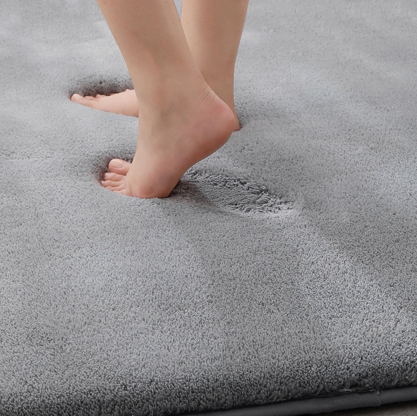 MINIDEAR Toilet Rugs 24x20 - U Shaped Dark Gray Thick Memory Foam Contour Rugs,Ultra Soft & Plush Fluffy, Non-Slip, Quick Dry, Absorbent Washable Floor Microfiber Mat for Home Decor Accessories