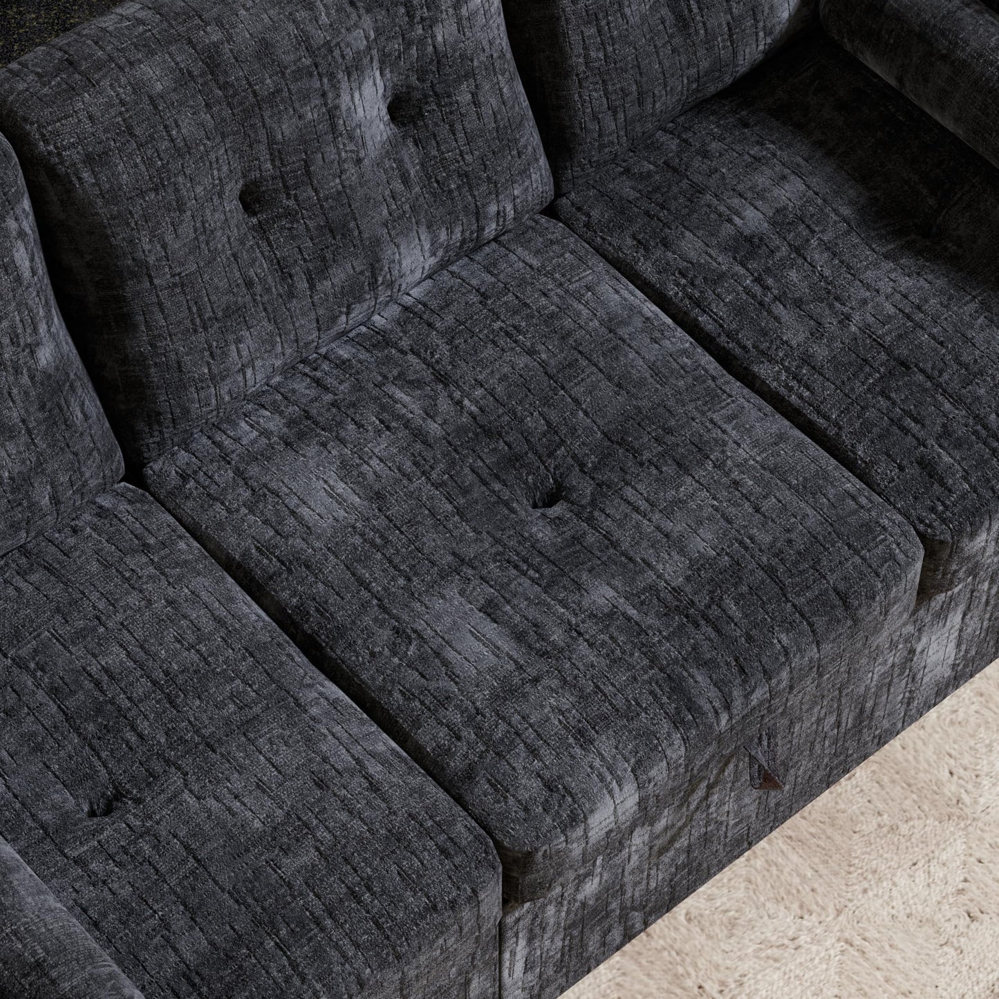 Trygoal Convertible Sleeper Sofa Bed, 63 Inch Chenille Pull Out Couch with Side Table & Adjustable Backrest, Sectional Sleeper Sofa with Pull Out Bed for Living Room, Apartment, Black