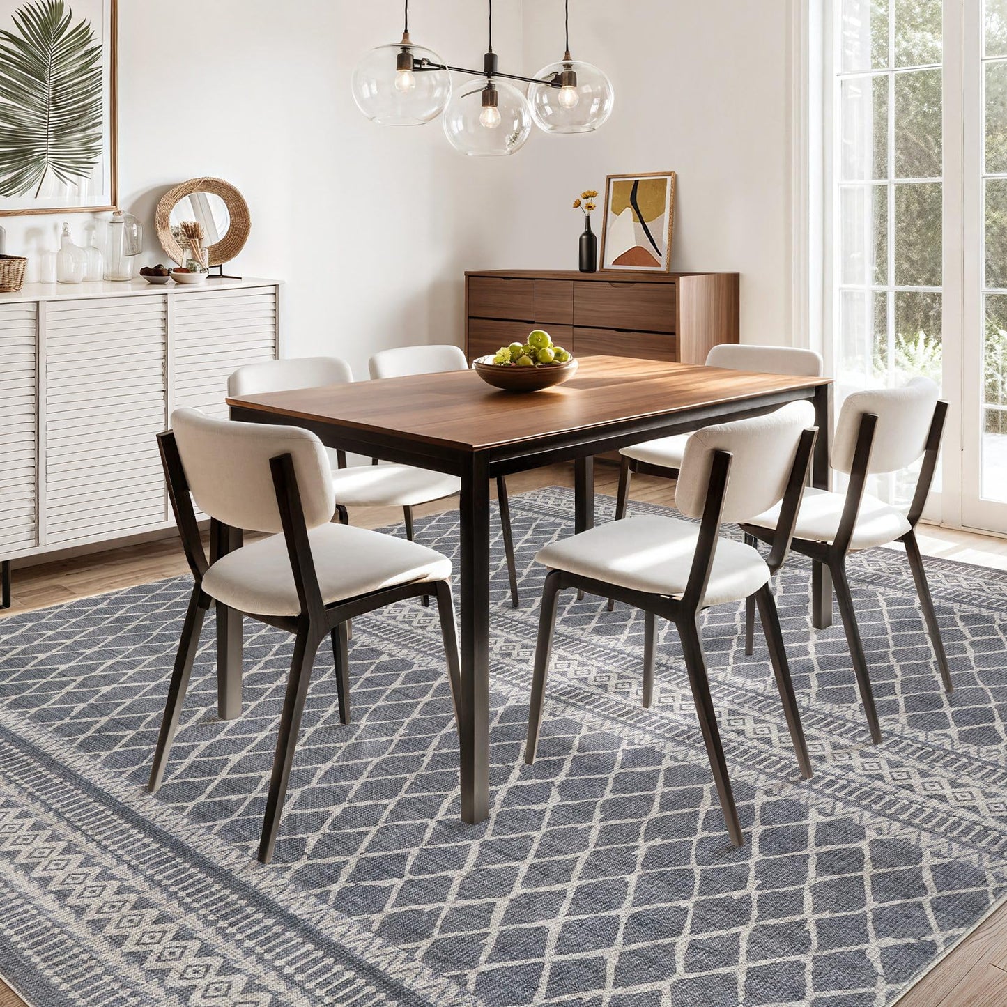 cotiled 5x7 Area Rugs Living Room Rug: Washable Boho Rugs with Non Slip Backing Large Soft Indoor Stain Resistant Carpet for Bedroom Farmhouse Dining Room Lightweight Home Decor Charcoal Grey