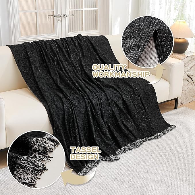 MYSKY HOME Black Couch Covers, Couch Cover 2 Cushion Sofa Pet Couch Cover