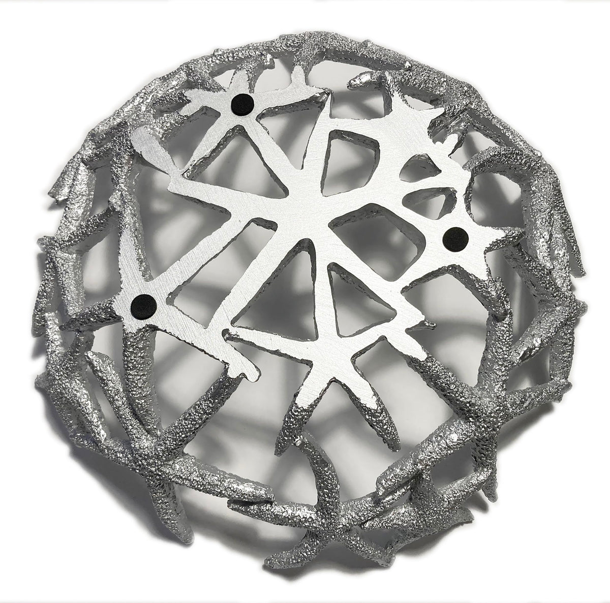 Mazeology Nautical Beach Starfish Centerpiece Bowl 11” Diameter Cast Resin Decorative Shiny Silver