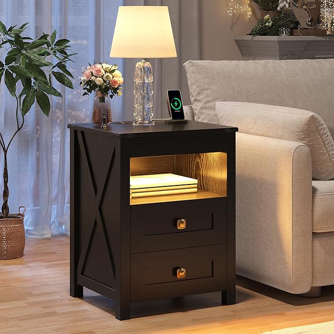 HWB LED Nightstand Set of 2