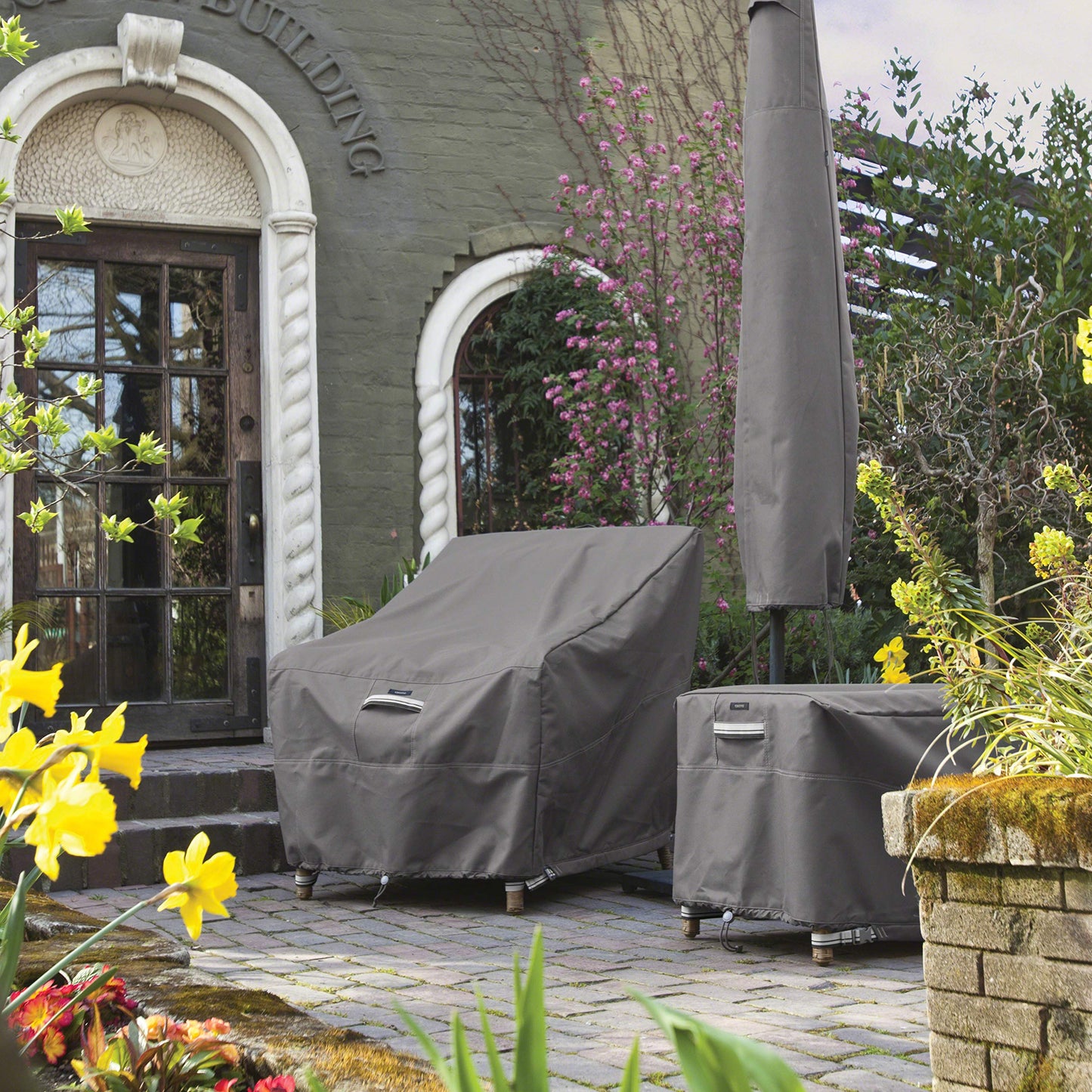 Classic Accessories Ravenna Water-Resistant 100 Inch Patio V-Shaped Sectional Lounge Set Cover, Patio Furniture Covers