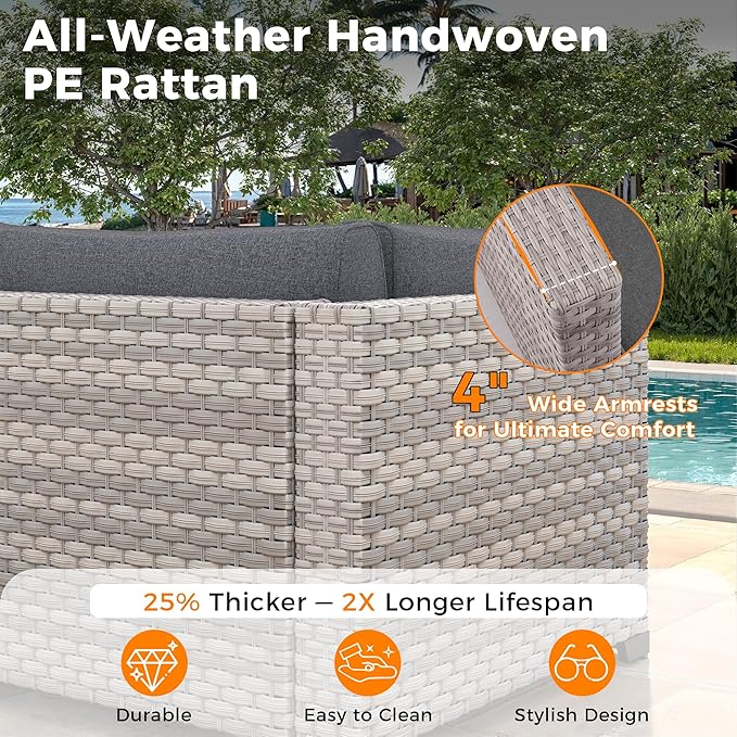 10-Seat Modern Patio Furniture Set