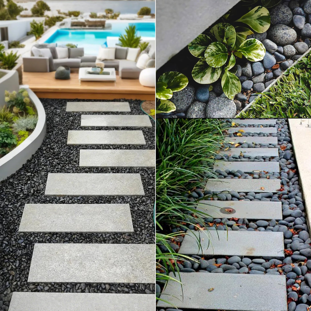 Quibbay 5 lbs Mexican Beach Pebbles, 0.4-1 Inch Natural River Rocks for Indoor Plants Vase Fish Tank Aquarium Fountain, Decorative Stone for Landscaping Garden Paving Walkways Backyard, Grey