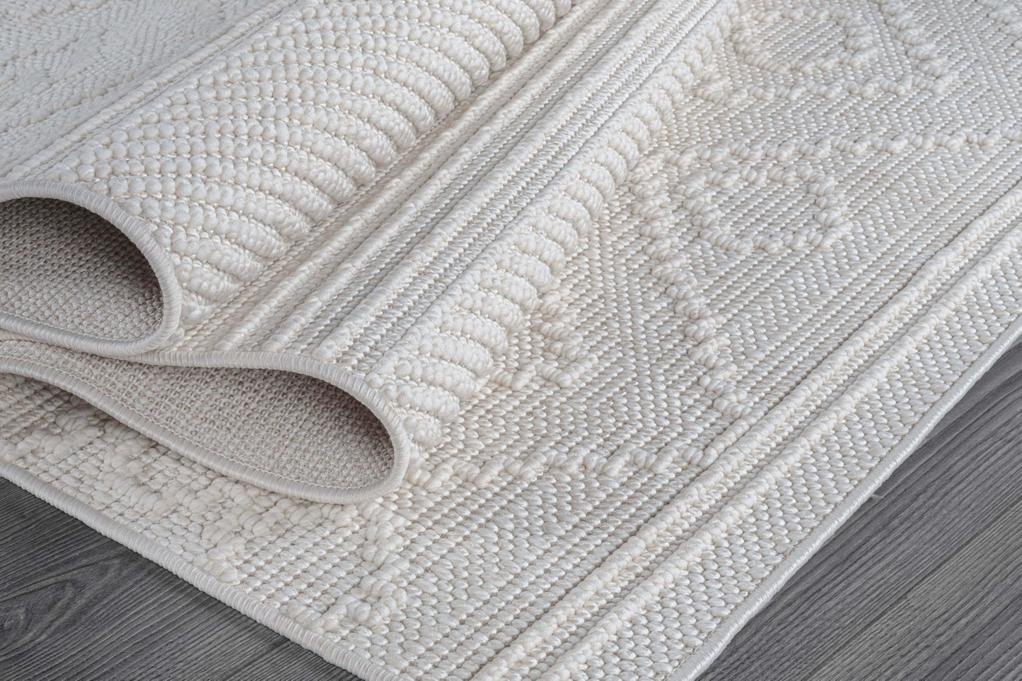Beverly Rug Micro Loop Area Rug White 8x10 Modern Luxury Soft Boho Geometric Durable Indoor Area Rugs for Living Dining Room Office Stain Resistant Non Shedding Casual Indoor Carpet White 8 x 10