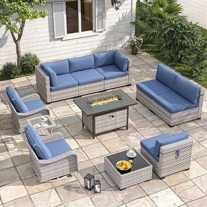 8-Seat Outdoor Wicker Patio Furniture Set