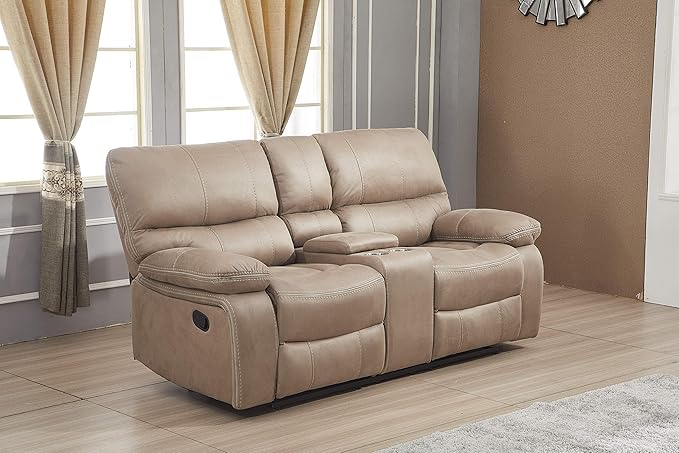 Betsy Furniture Microfiber Reclining Sofa Couch Set Living Room Set 8007