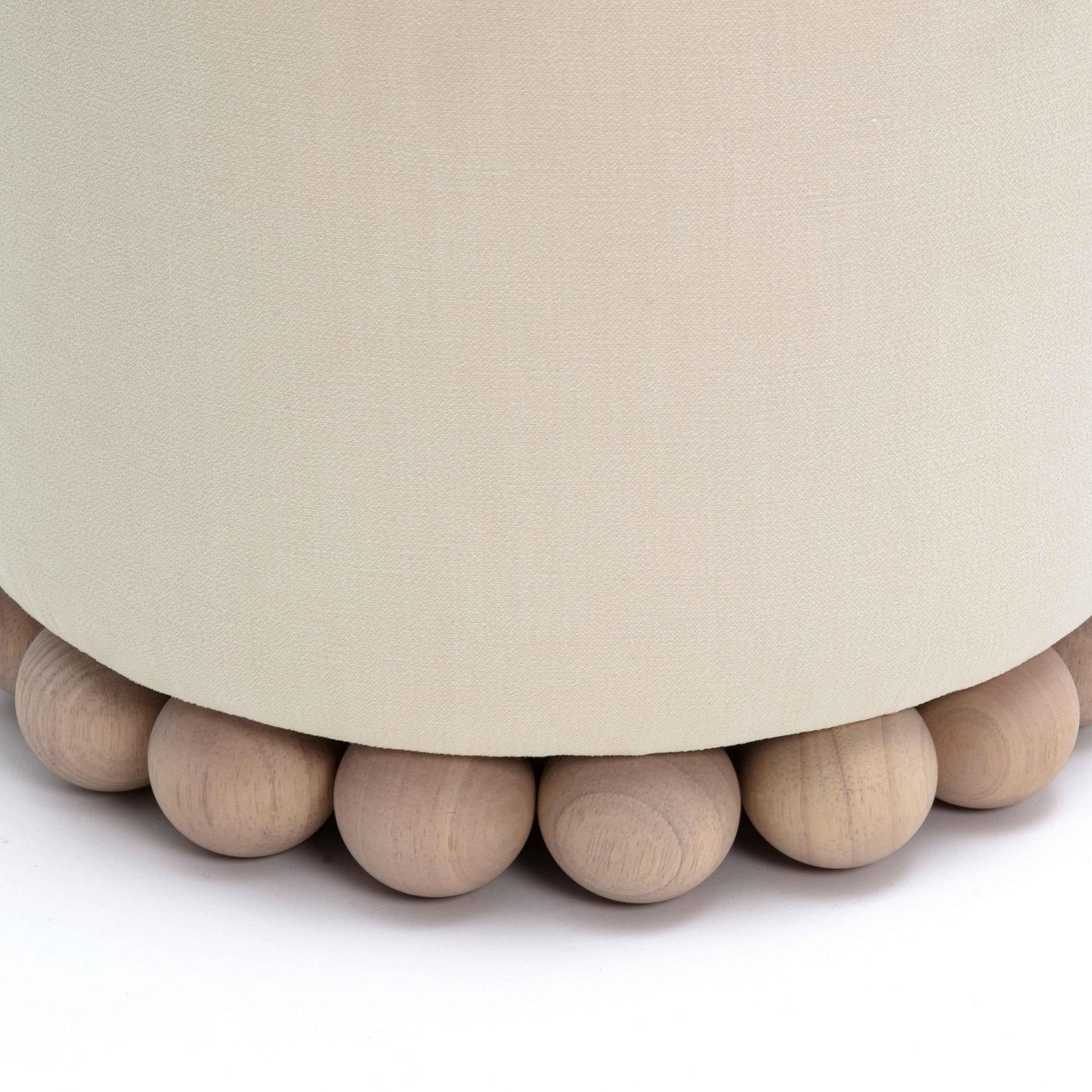 Tov Furniture Dex Cream Upcycled Fabric Ottoman