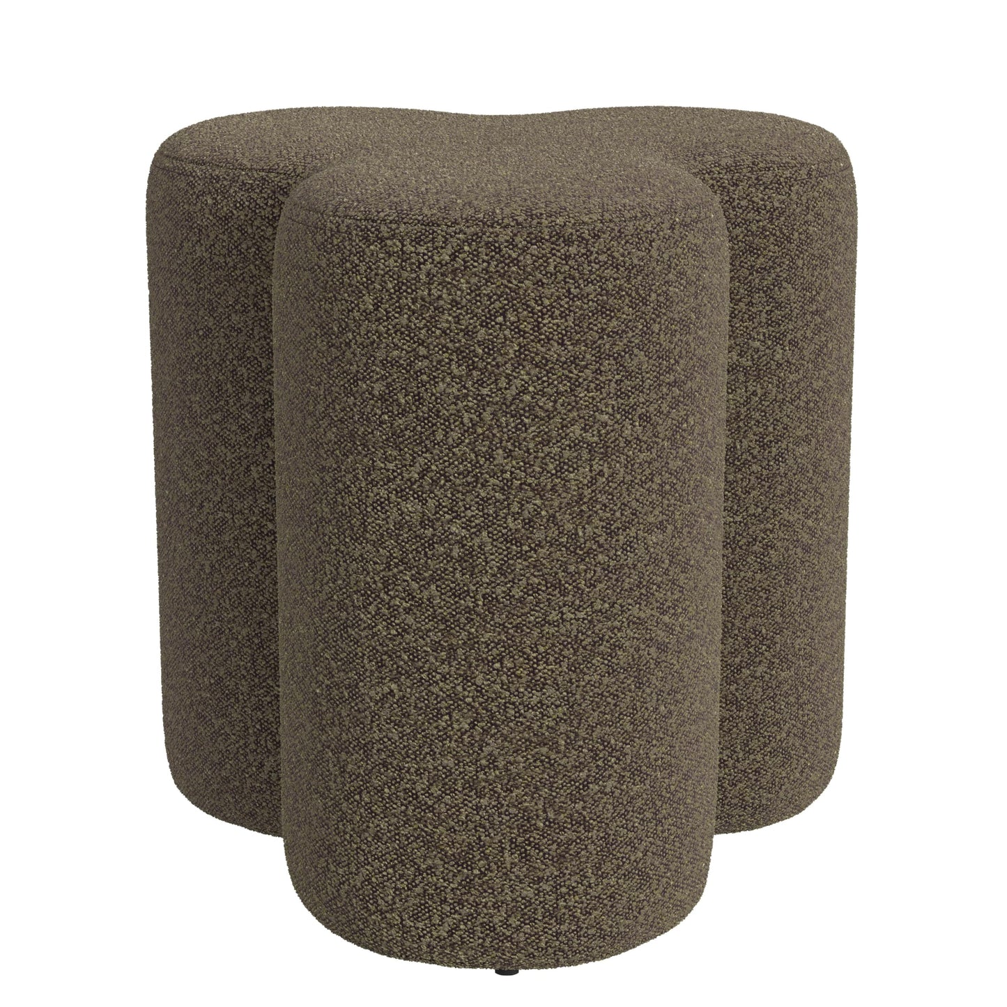 HomePop Upholstered Clover Shaped Ottoman|HomePop Home Décor|Foot Rest Ottoman - Dark Brown Boucle