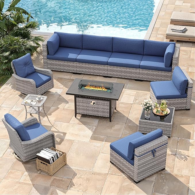8-Seat Outdoor Wicker Patio Furniture Set