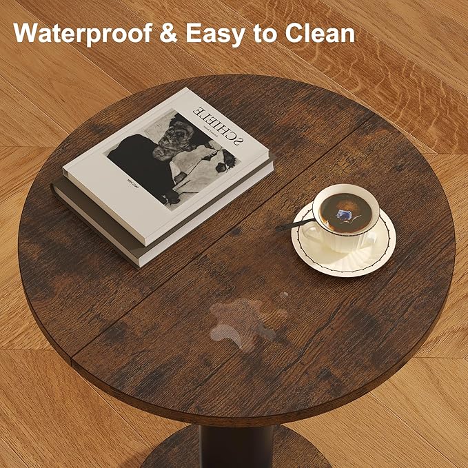 LAATOOREE Small Round Side Tables Set of 2, Drink Tables, Accent Coffee Tables