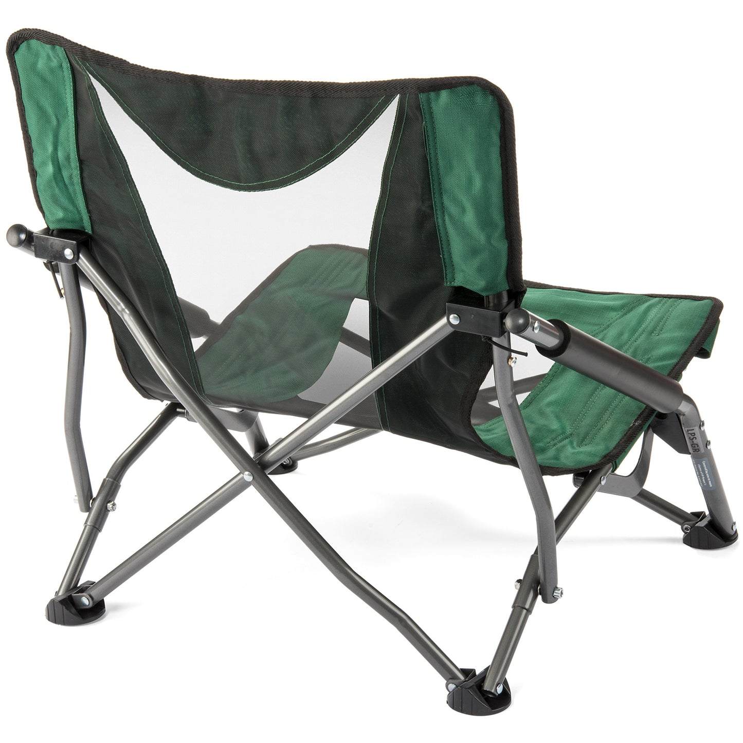 Cascade Mountain Tech Camping Chair - Low Profile Folding Chair for Camping, Beach, Picnic, Barbeques, Sporting Event with Carry Bag, Polyester, Green
