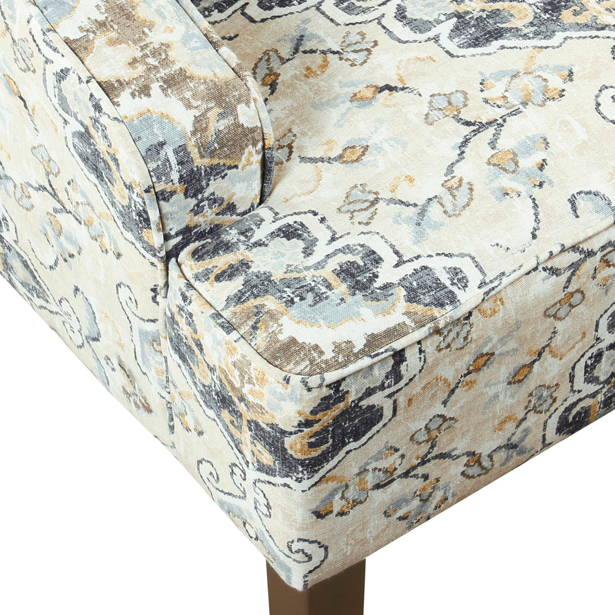 Homepop Home Decor Upholstered Swoop Arm Accent Chair,Antique Ebony