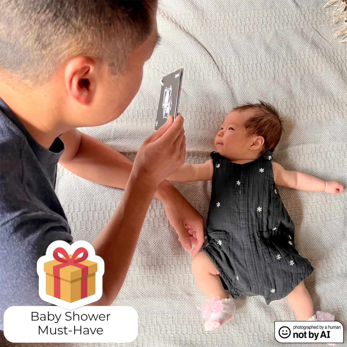 Happy Start High Contrast Baby Cards for Newborns - Black & White Cards, Water-Resistant, BPA-Free, Portable Educational Flashcards for Visual Stimulation, Award-Winning, Ages 0+(English & Vietnamese)