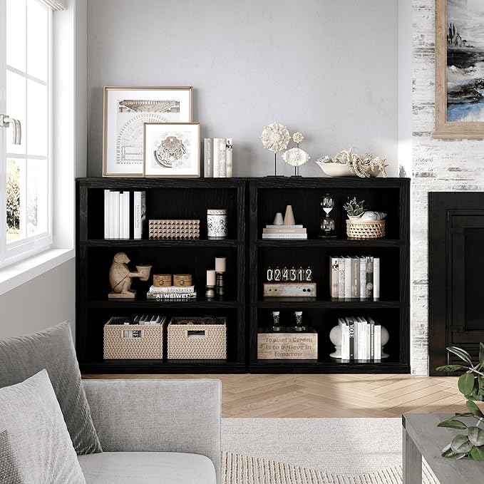 GarveeHome 5 Tier Farmhouse Bookcase, 67.4" Tall Book Shelf