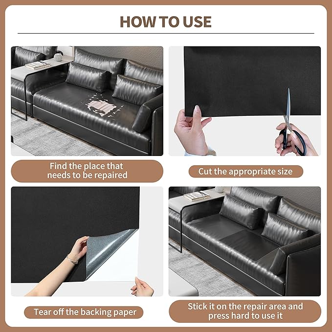 ONine Leather Repair Patch, Self-Adhesive Couch Patch, Car Seats