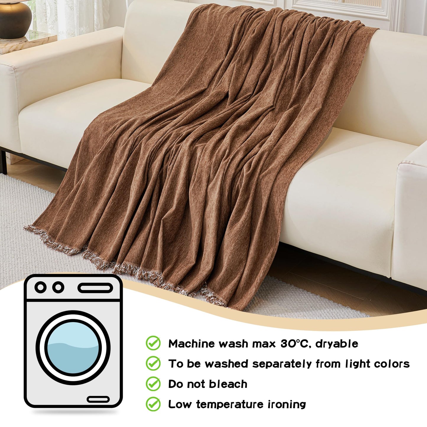 MYSKY HOME Sectional Slipcover Furniture Protector, Couch Cover for Sectional Sofa — 2 Pieces Sofa Cover for L Shape Sofa for Pet, Kid, Blanket for 3-4 Cushion Couch (71"x118"+91"x134", Camel)