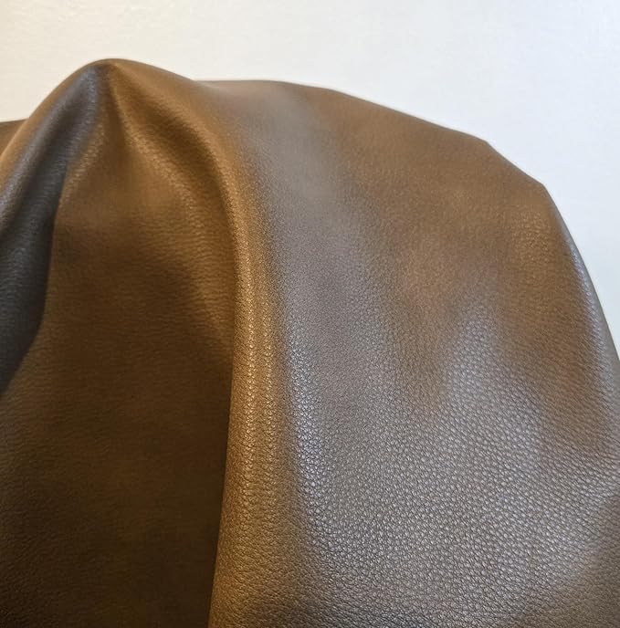 Walnut Brown Soft Faux Leather Fabric PU Peta Approved Vegan Leather Sheet by