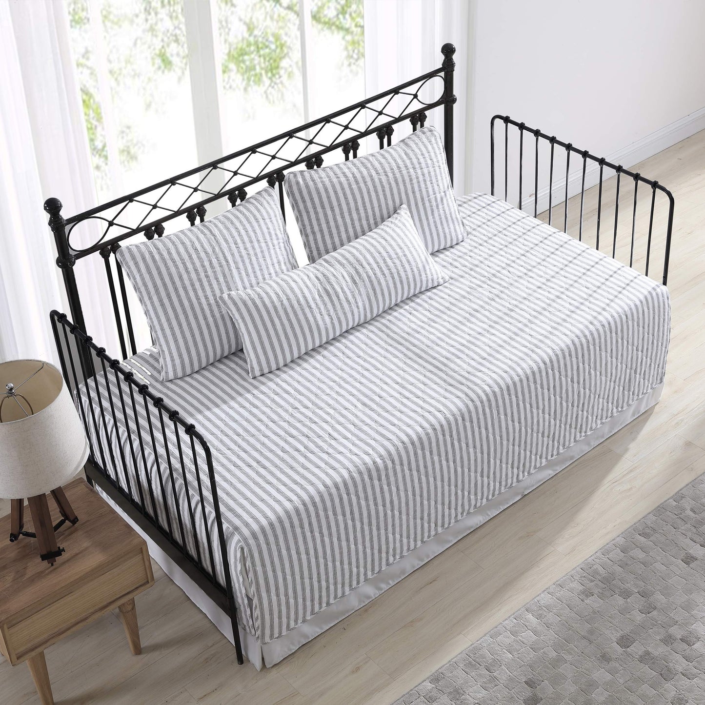 Stone Cottage - Daybed Cover Set with Shams & Breakfast Pillow Cover, Reversible & Lightweight Bedding, Pre-Washed for Extra Softness, Willow Way Grey