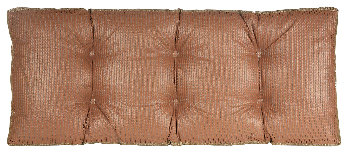 Klear Vu The Gripper Non-Slip Tufted Bench Cushion for Indoor Furniture, Assembled in USA, Entryway Storage, Bay Window, Corner Nook or Piano Seat, 33 Inches, Solid Gold