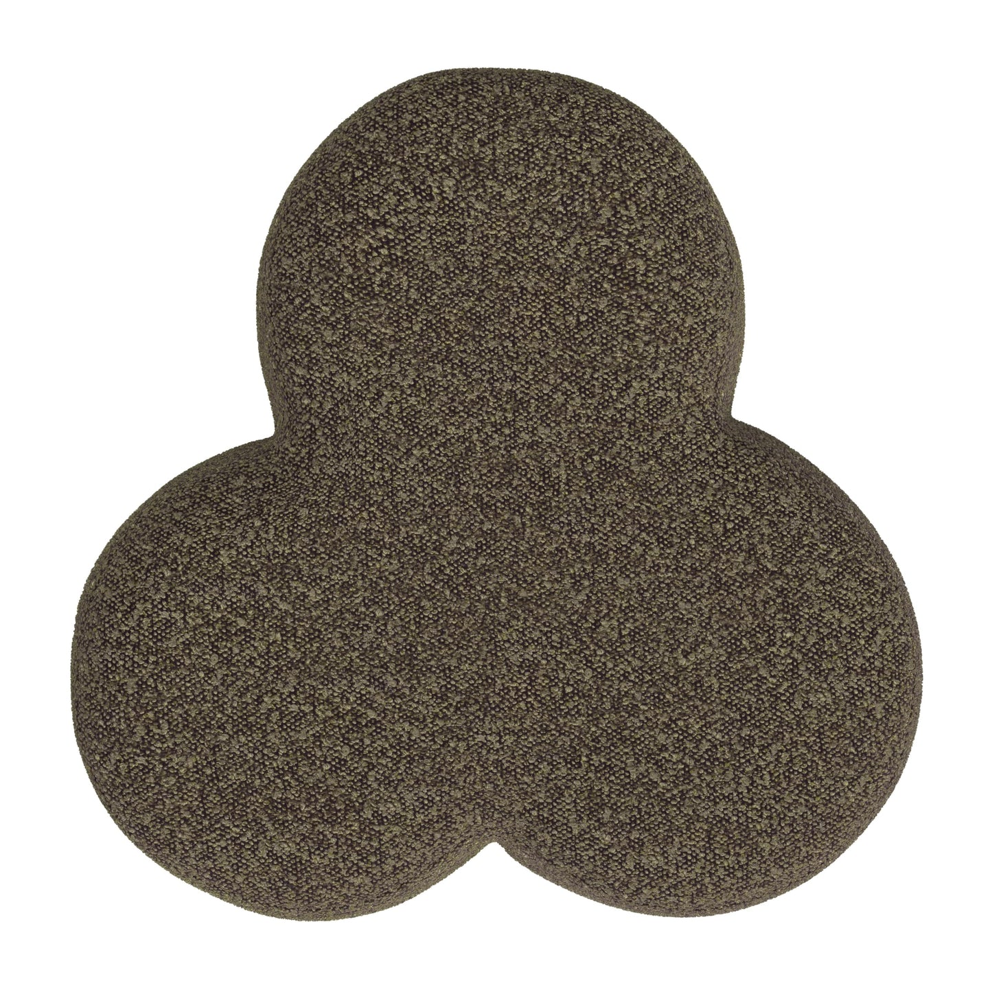 HomePop Upholstered Clover Shaped Ottoman|HomePop Home Décor|Foot Rest Ottoman - Dark Brown Boucle