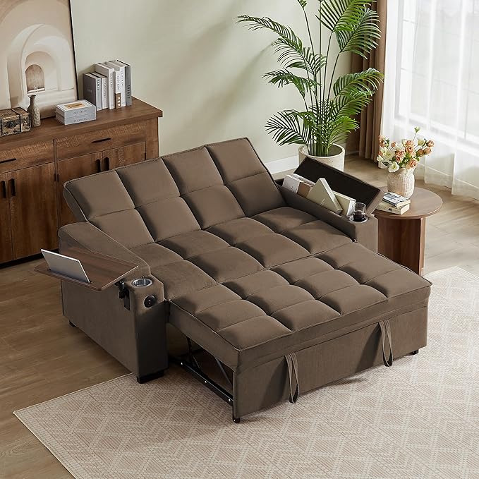 Auvsoce 65'' Chaise Lounge Chair Indoor, 3-in-1 Convertible Sofa Bed