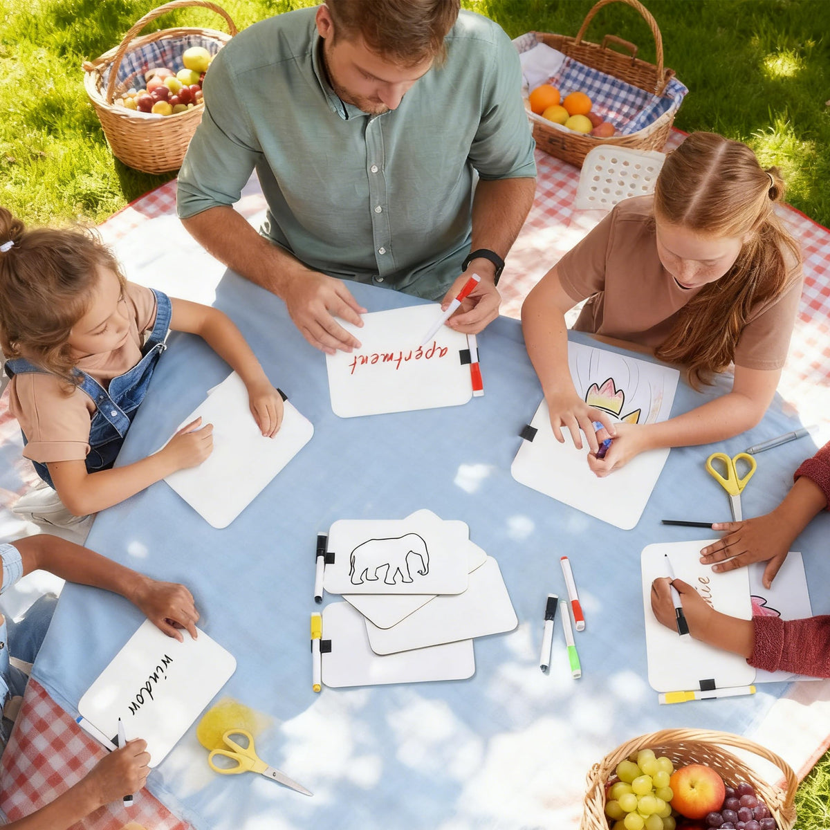 10 Sets Double Sided Small Whiteboard Dry Erase Boards 9" x12'' Mini Dry Erase Lap Boards with Markers Erasers Pen Holders Personal Whiteboards for Students Classroom Teacher