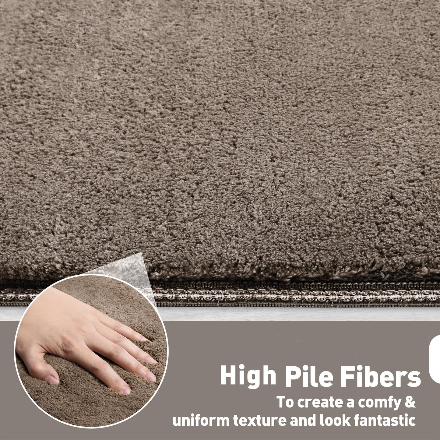 PURE ERA Carpet Stair Treads Ultra Plush 9.5" X 30"Soft Bullnose Indoor Stair Protectors Pet-Friendly Non-Slip Skid Resistant Tape Free Washable Reusable(2 Pieces,Brown)